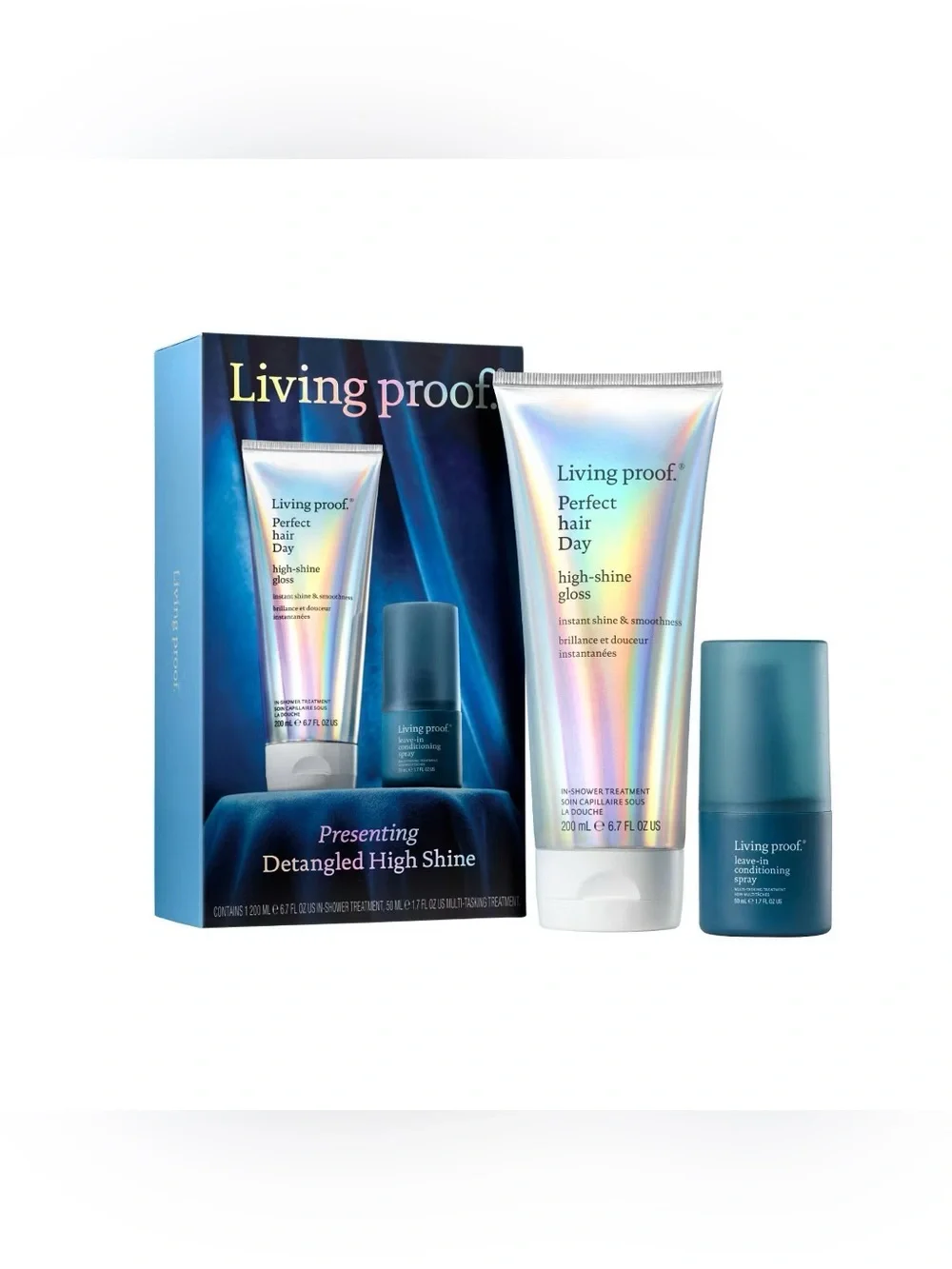 NEW✅ Living Proof 4-Pc Hair Care Bundle | High Shine Gloss Set + 2 Bonus Minis